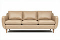 Sofa trzyosobowa z eko-skóry w kolorze beżowym 190 x 85 x 80 cm