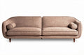 Sofa tapicerowana w kolorze brązowym z drewnianymi nogami 200 x 85 x 85cm
